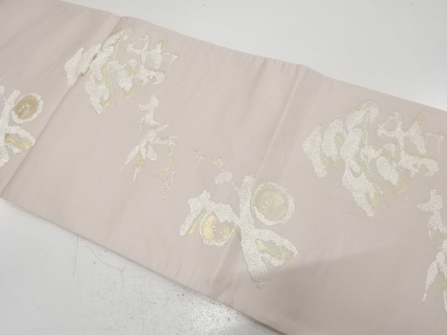 JAPANESE KIMONO / ANTIQUE FUKURO OBI / SILK / WOVEN SHOCHIKUBAI